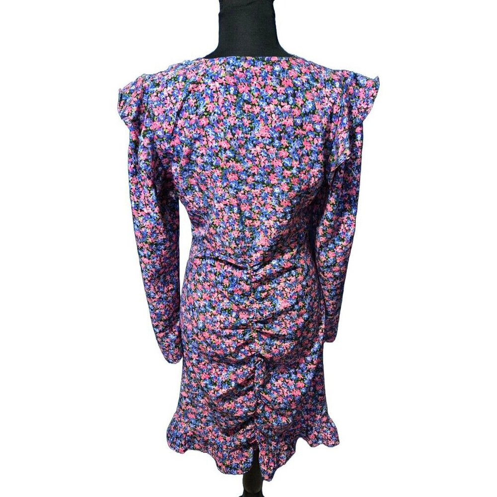 Vero Moda Purple Floral Ruffle Dress Medium Cottagecore Coquette Euro Summer New - Picture 4 of 11